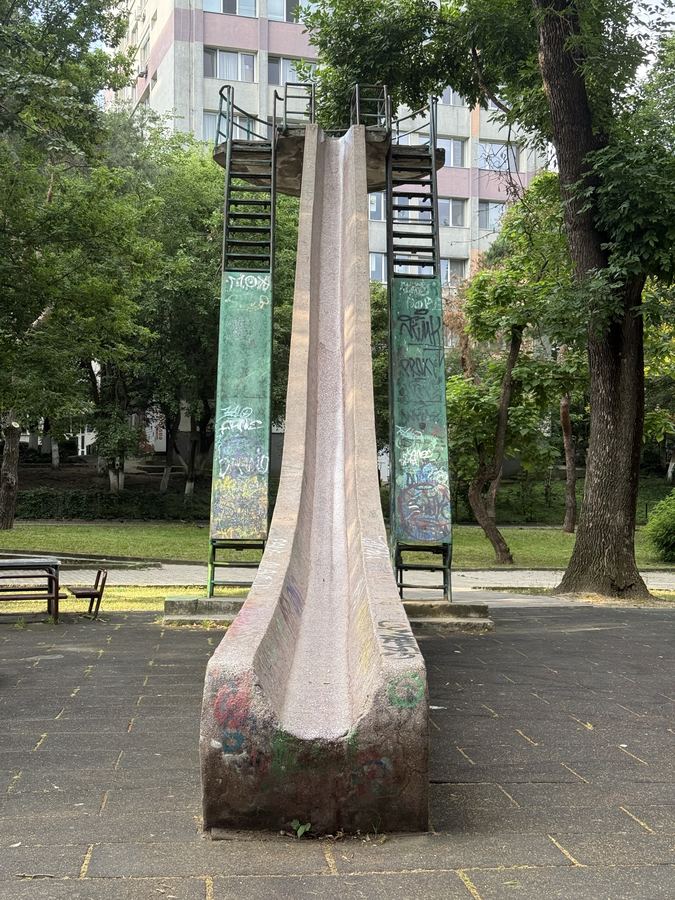Brutalist Slide in Parcul Floreasca