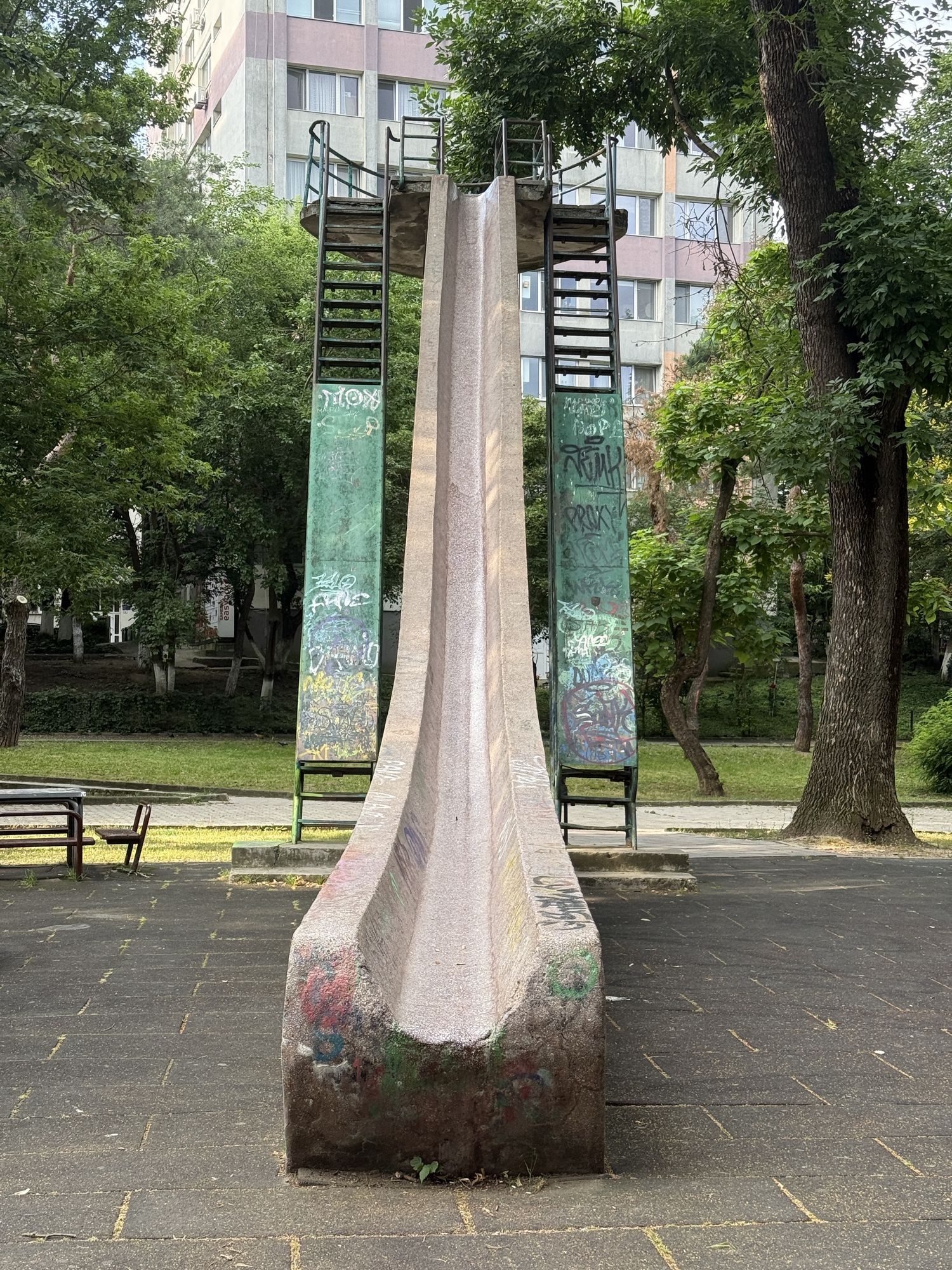 Brutalist Slide in Parcul Floreasca
